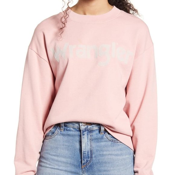 Wrangler Sweaters - Wrangler Pink Logo Crewneck Sweatshirt